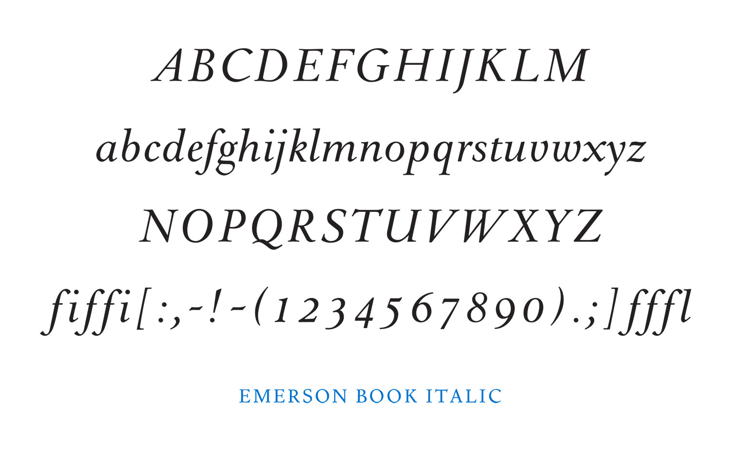 Book ItalicCharacter Set