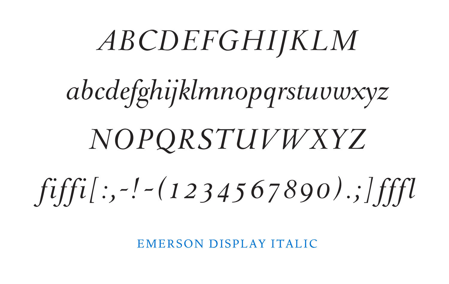 Display Italic Character Set